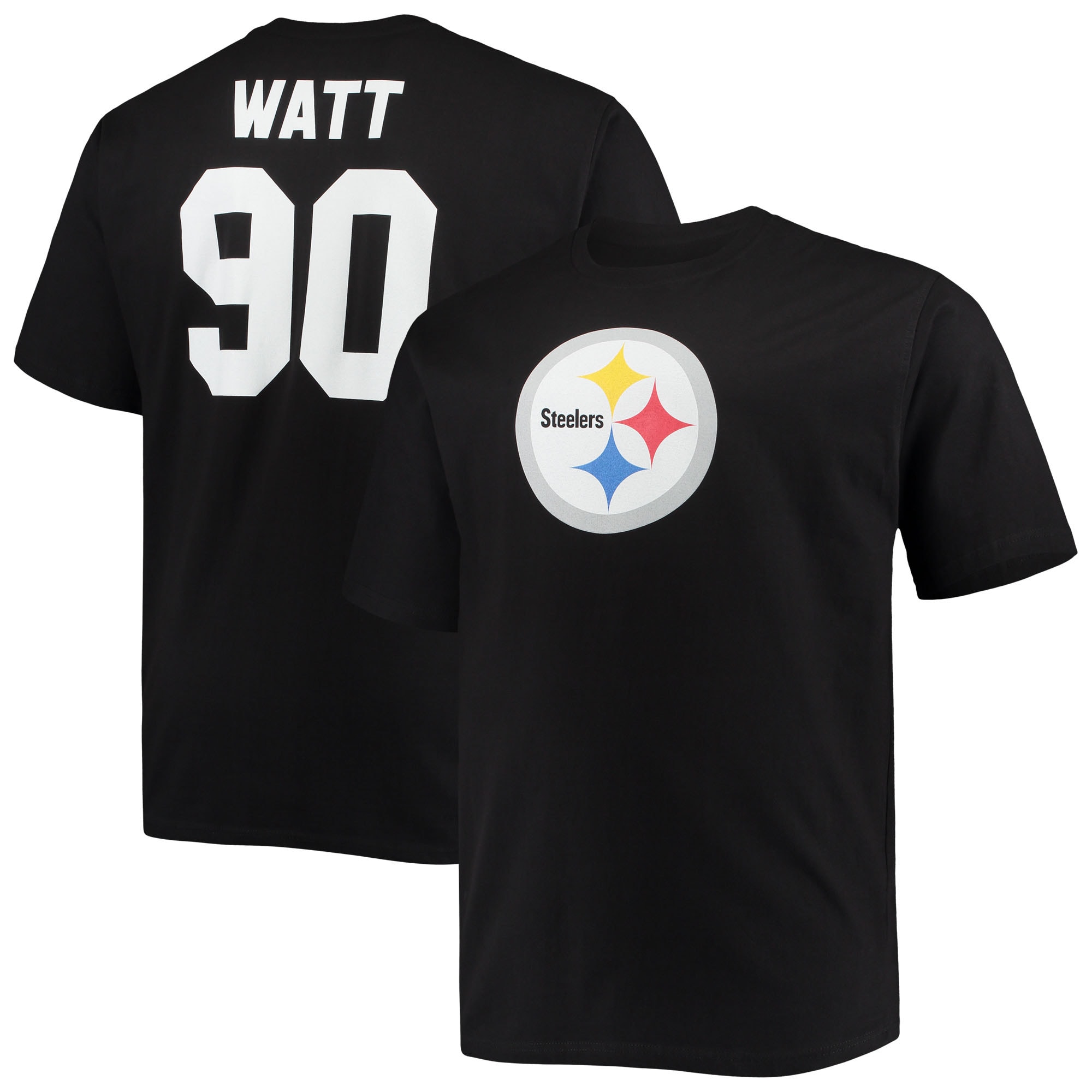 Men's Fanatics T.J. Watt Black Pittsburgh Steelers Big \u0026 Tall Player Name \u0026 Number T-Shirt